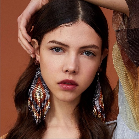 Free People Jewelry - Beaded Boho Earrings